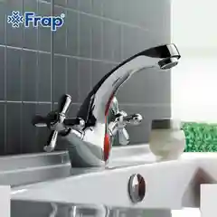 Смеситель для раковины Frap F1025 из латуни двухрычажный