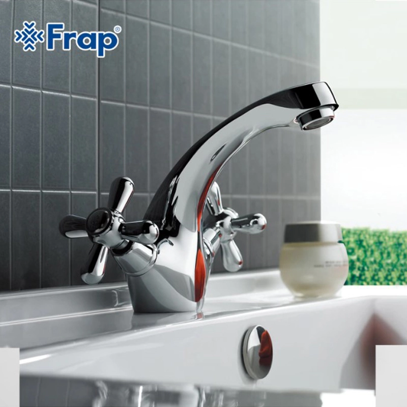 Смеситель для раковины Frap F1025 из латуни двухрычажный