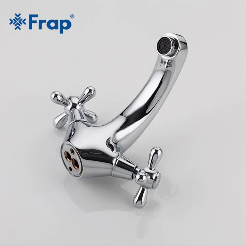 Смеситель для раковины Frap F1025 из латуни двухрычажный
