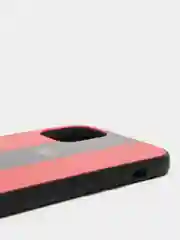 Красный чехол для Айфон в стиле Porsche из TPU c вставками из кожи и магнитом подставкой Phone