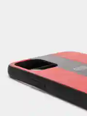 Красный чехол для Айфон в стиле Porsche из TPU c вставками из кожи и магнитом подставкой Phone