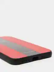 Красный чехол для Айфон в стиле Porsche из TPU c вставками из кожи и магнитом подставкой Phone