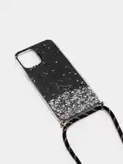 Черный чехол на iphone 12 promax на шнурке