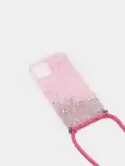 Розовый чехол на iphone 12 promax на шнурке