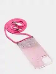 Розовый чехол на iphone 12 promax на шнурке