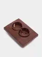Коричневый розетка двойная с заземлением скрытой установки 16А 250В Intro Plano