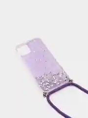 Сиреневый чехол на iphone 12 promax на шнурке