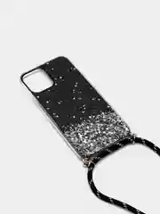 Черный чехол на iphone 12 pro на шнурке