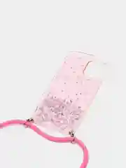 Розовый чехол на iphone 12 pro на шнурке