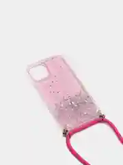 Розовый чехол на iphone 12 pro на шнурке