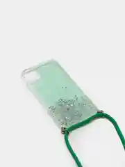 Бирюзовый чехол на iphone 11 promax на шнурке