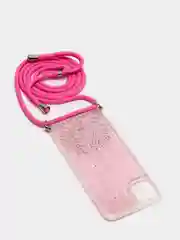 Розовый чехол на iphone 11 promax на шнурке