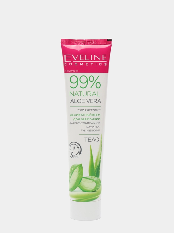 Eveline Cosmetics Крем для депиляции чувствительной кожи 99% NAT. ALOE VERA, 125 мл