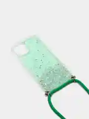 Бирюзовый чехол на iphone 12 pro на шнурке