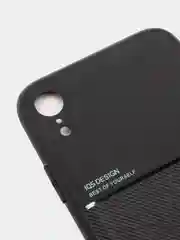 Черный чехол для айфон текстурный матовый с магнитной вставкой из ТПУ для iPhone IHaitun