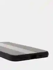 Черный чехол для Айфон в стиле Porsche из TPU c вставками из кожи и магнитом подставкой Phone