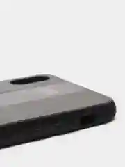 Черный чехол для Айфон в стиле Porsche из TPU c вставками из кожи и магнитом подставкой Phone