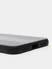 Синий чехол для Айфон в стиле Porsche из TPU c вставками из кожи и магнитом подставкой Phone