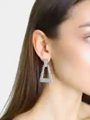 Серебряный серьги подвески треугольные Medeya