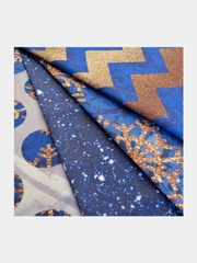 Ткань для шитья и рукоделия, интерьерная ткань, коллекция "Christmas blue" 150х75 см