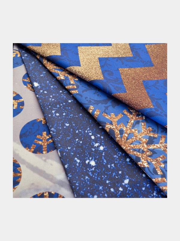 Ткань для шитья и рукоделия, интерьерная ткань, коллекция "Christmas blue" 150х75 см