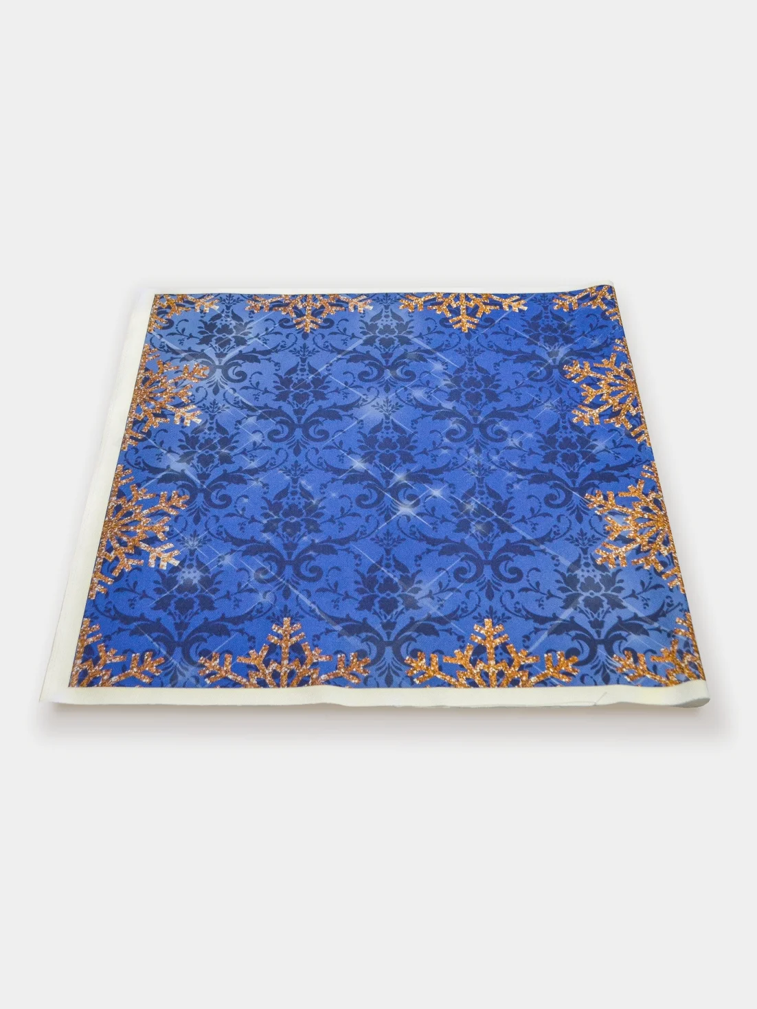 Индиго ткань для шитья и рукоделия, интерьерная ткань, коллекция "Christmas blue" 150х75 см