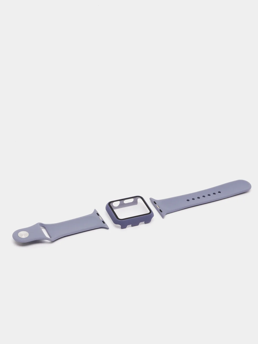 Небесно-голубой бампер с защитным стеклом и ремешком для Apple Watch 42 мм