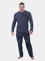Индиго пижама с брюками мужская, костюм домашний
