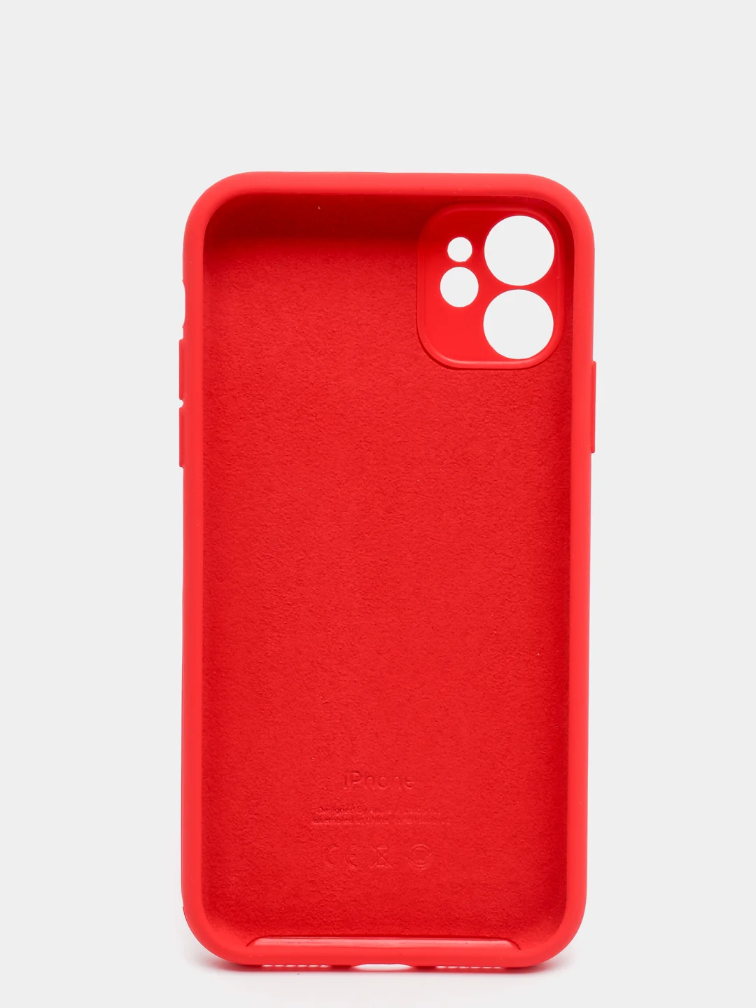Красный чехол силиконовый с защитой камеры для iPhone 11/12/12Pro/12ProMax/13/13Pro/13ProMax