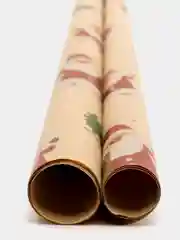 Коричневый бумага упаковочная подарочная, крафтовая "Новогодняя"