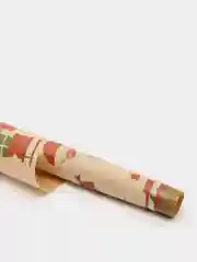 Коричневый бумага упаковочная подарочная, крафтовая "Новогодняя"
