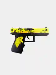 Желтый деревянный пистолет Глок 18 (Glock 18) v1.6 7 видов (резинкострел) КС ГО / CS GO