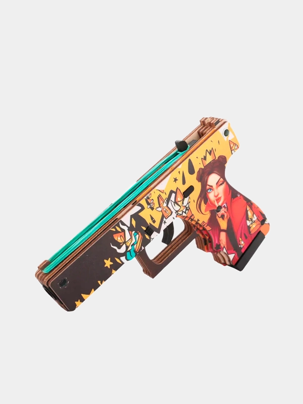 Деревянный пистолет Глок 18 (Glock 18) v1.6 Королева пуль (резинкострел) КС ГО / CS GO
