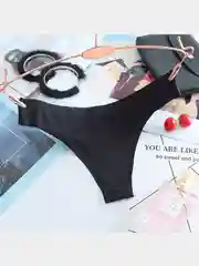 Черный бесшовные женские трусы, стринги