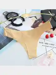 Бежевый бесшовные женские трусы, стринги