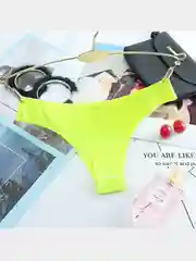 Салатовый бесшовные женские трусы, стринги