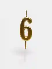 Бирюзовый свеча в торт на шпажке, цифра 0-9, золотой, 4.5х2.5 см