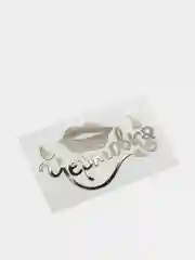 Серебряный металлическая наклейка-стикер "Чертовка" на телефон / авто