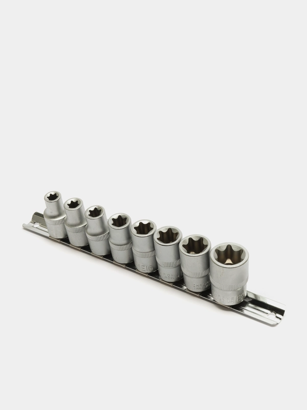 ЕРМАК Набор головок, 8 предм., "TORX" 1/2" E10-E11-E12-E14-E16-E18-E20-E24
