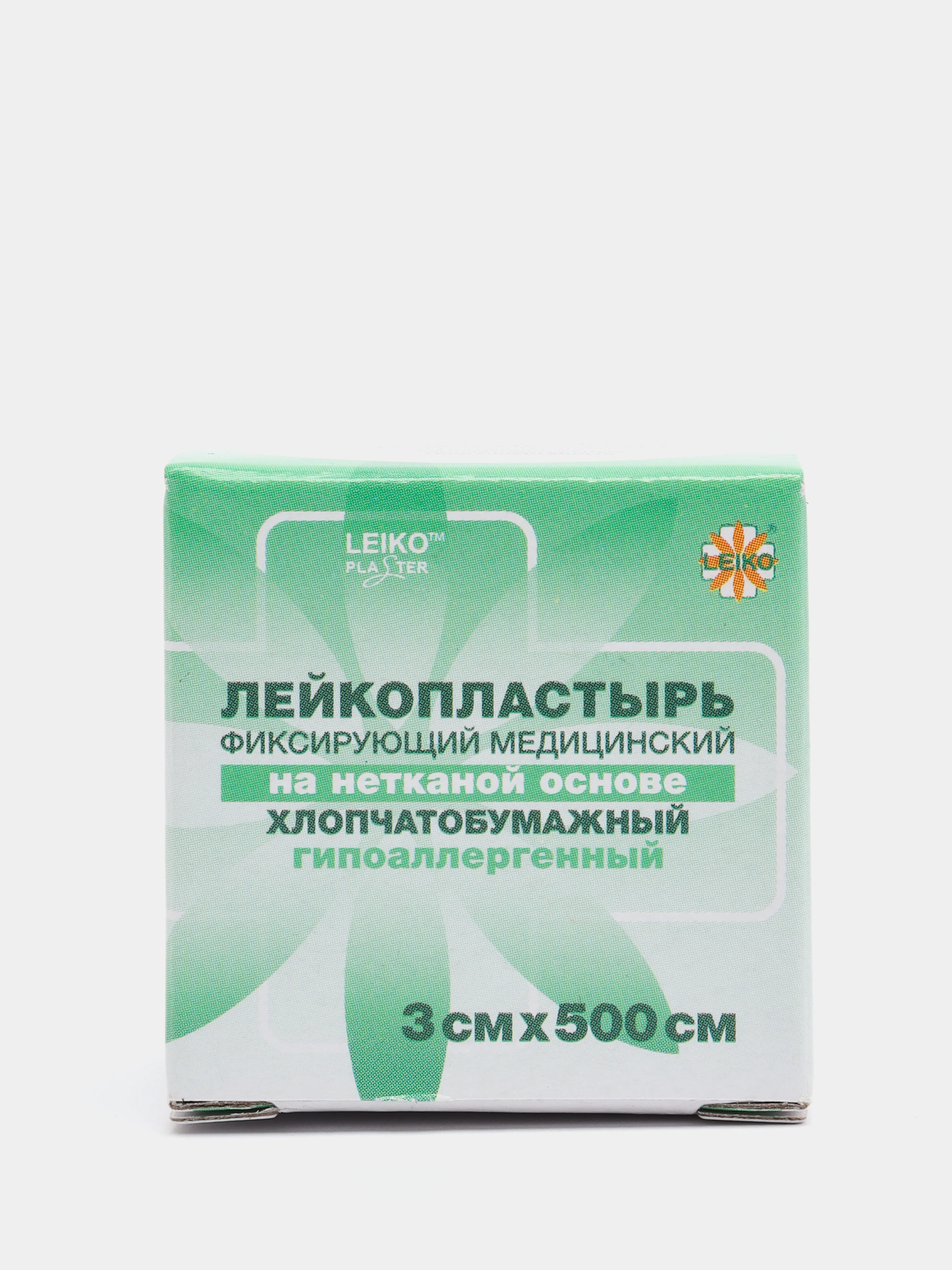 Лейкопластырь LEIKO, фиксирующий, на нетканой основе, гипоаллергенный, 3 х 500 см