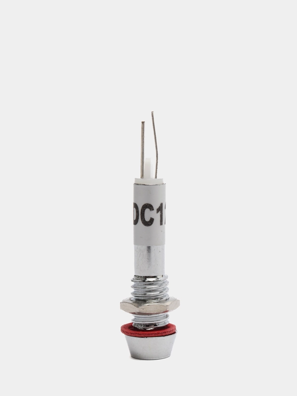 12В Индикатор световой контрольная лампа светодиод в корпусе L-614-R 12V красный (6мм)