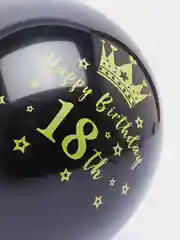 Черный воздушные шары с принтом Happy Birthday, черные