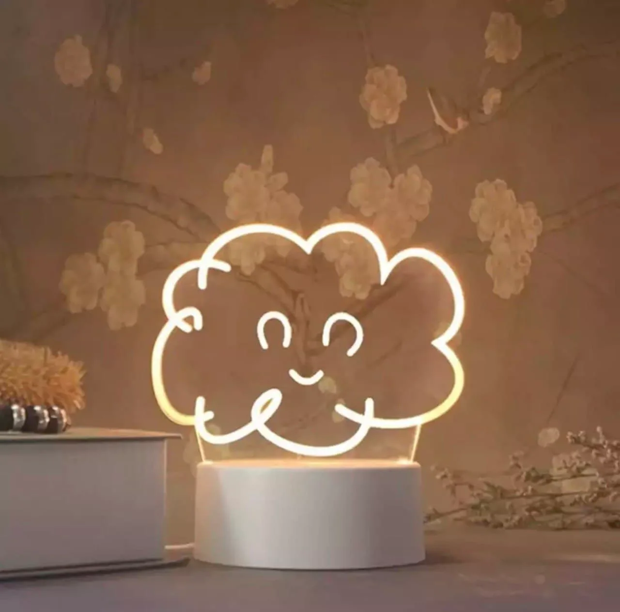 Белый светильник ночник светодиодный LED, питание от USB