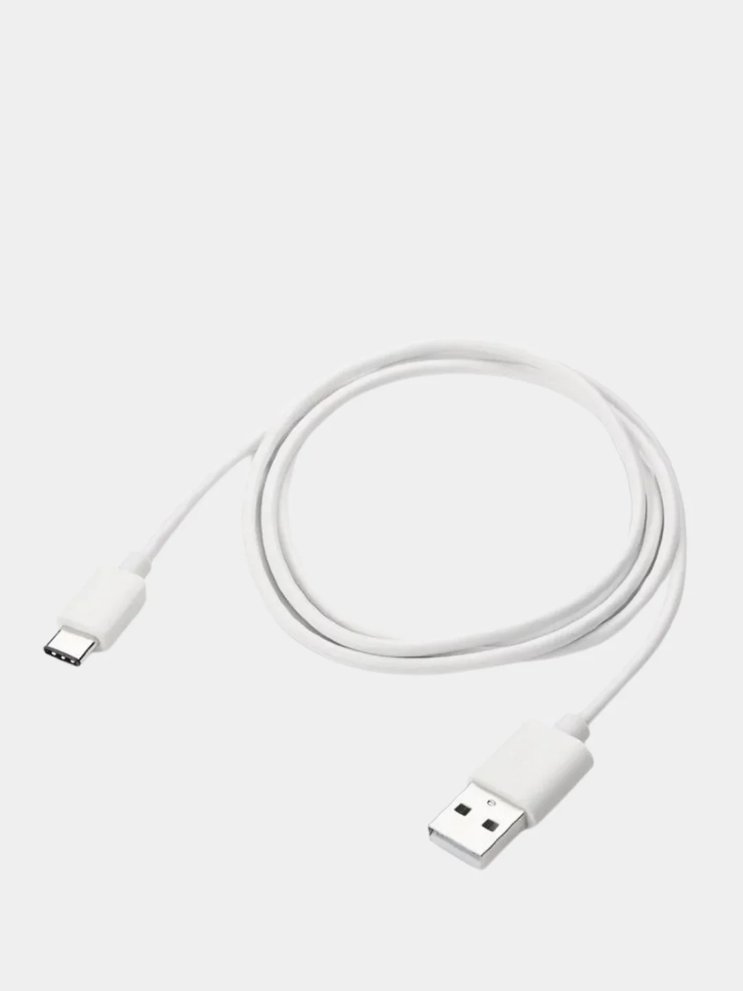 Белый кабель c пружинкой Type-C micro USB, 2м
