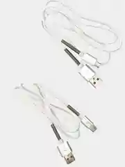 Белый кабель c пружинкой Type-C micro USB, 2м