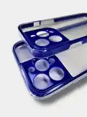 Синий прозрачный противоударный чехол iPhone 13 Pro, 13 Pro Max, 12 Pro Max