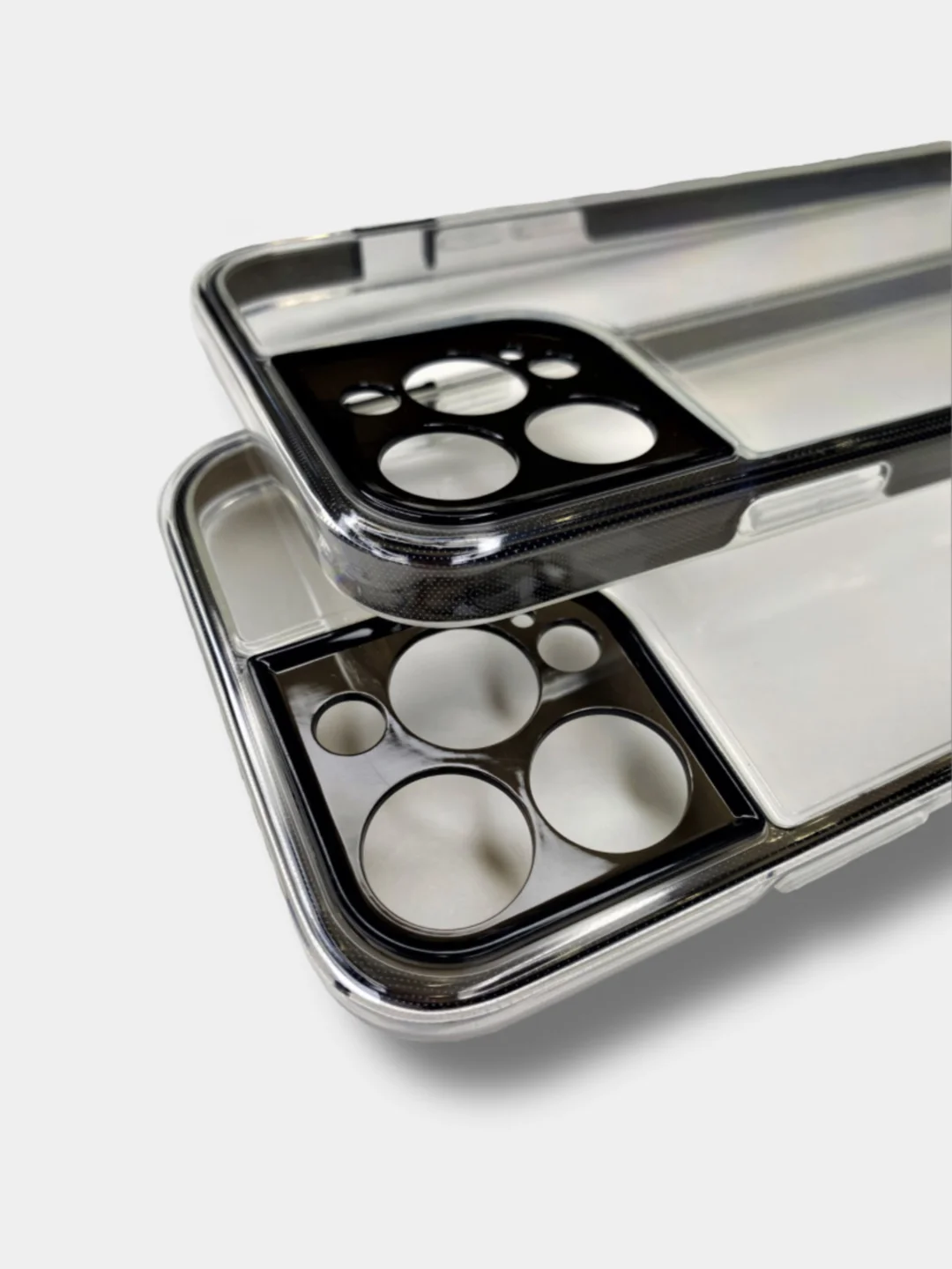 Черный прозрачный противоударный чехол iPhone 13 Pro, 13 Pro Max, 12 Pro Max