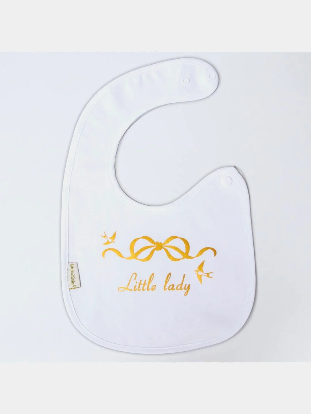 Нагрудник для кормления на непромокаемой основе на кнопках "Little lady"