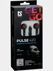 Наушники Defender Pulse 420 черный + красный, вставки