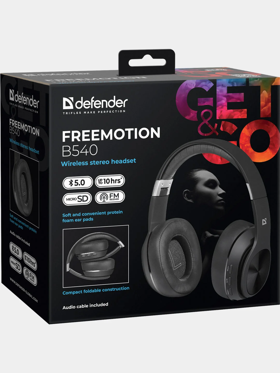 Беспроводные наушники Defender FreeMotion B540 черный, Bluetooth